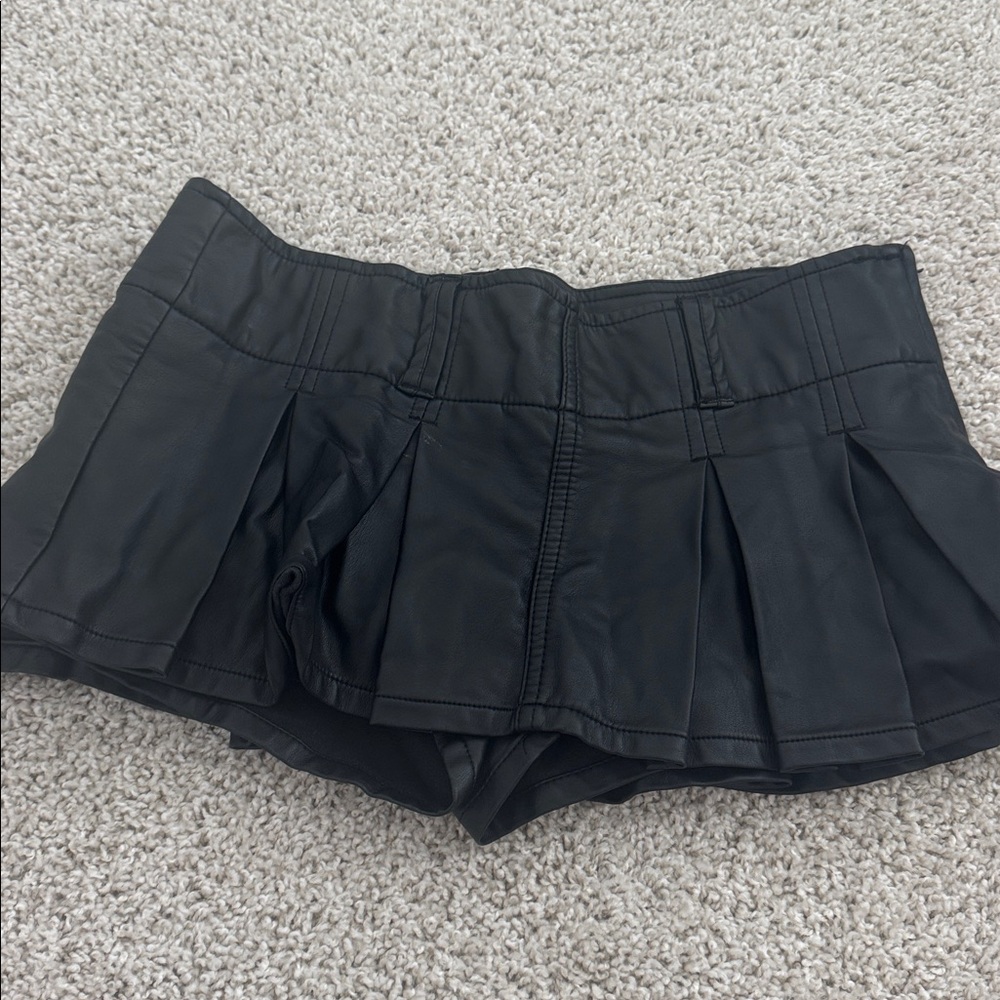 Free People Vegan Leather Micro Mini Skort